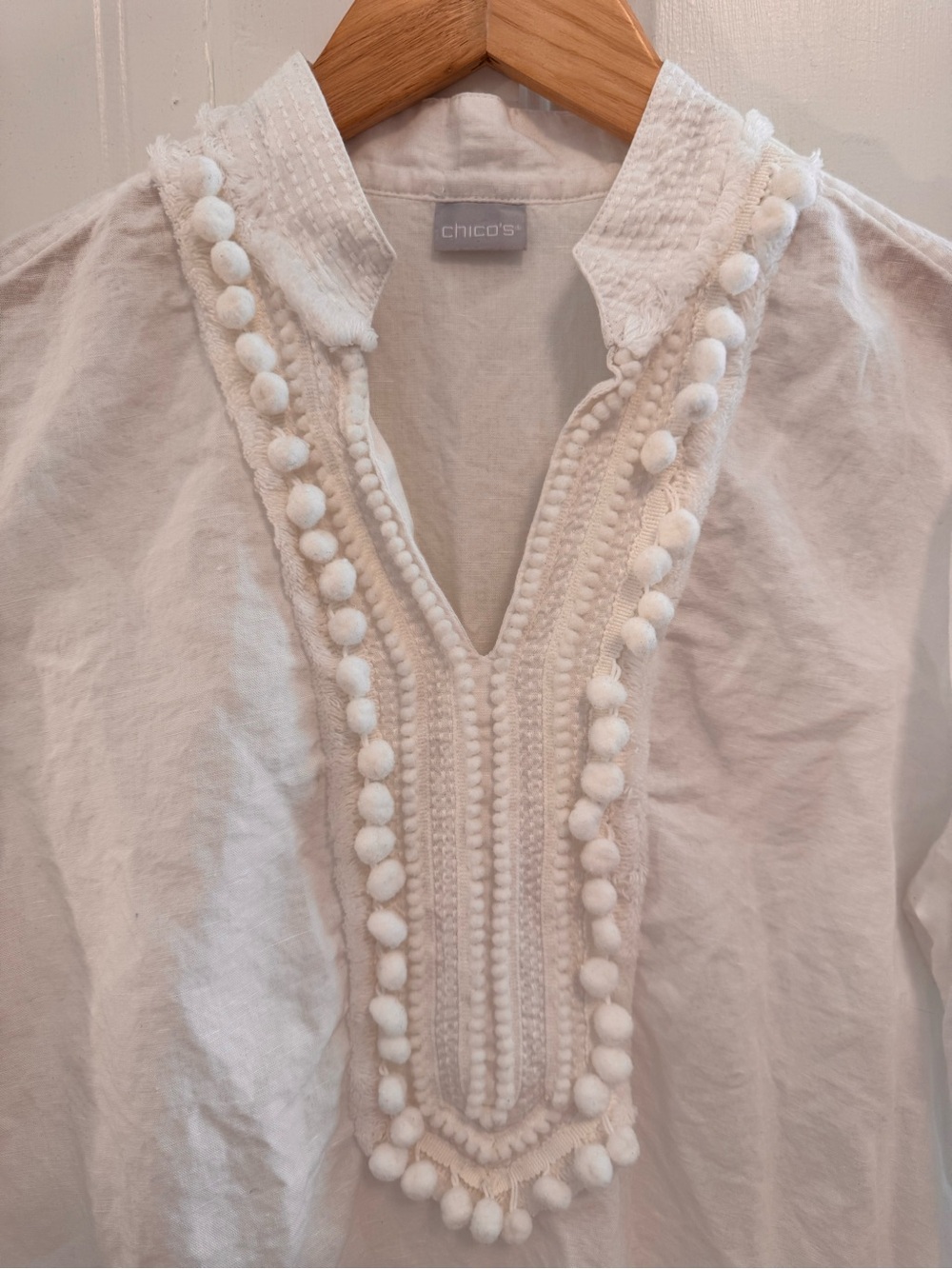 Chico’s // Pompom Linen Tunic - Picture 2 of 6